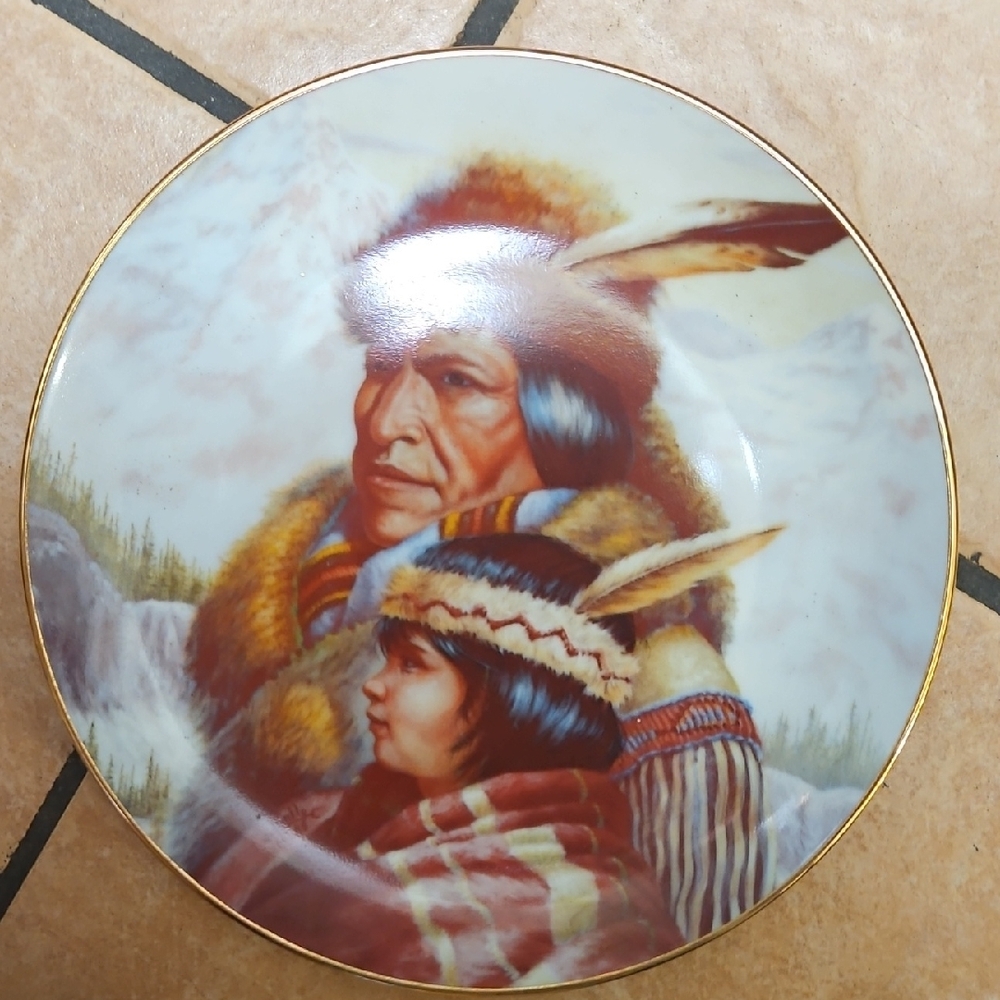 The Nexperce Nation By Perillo Decorative Plate with Native American Design
